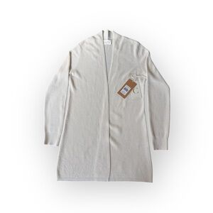 Cyrus Open Front Long Cardigan Cream Knit Sweater S NWT